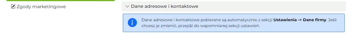 Dane kontaktowe